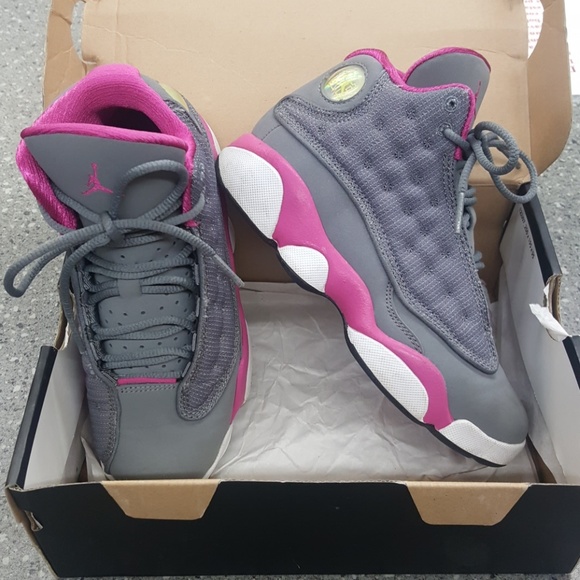 Womens Air Jordan 13 XIII (GS) Cool Grey/Fusion Pink-White Nike, Price: $74.00 - Air Jordan 